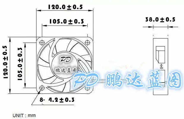 GUNCAIZHU 12 см 12038 двойной шариковый подшипник 220 В Электрический сварочный аппарат пластиковый квадратный вентилятор охлаждения