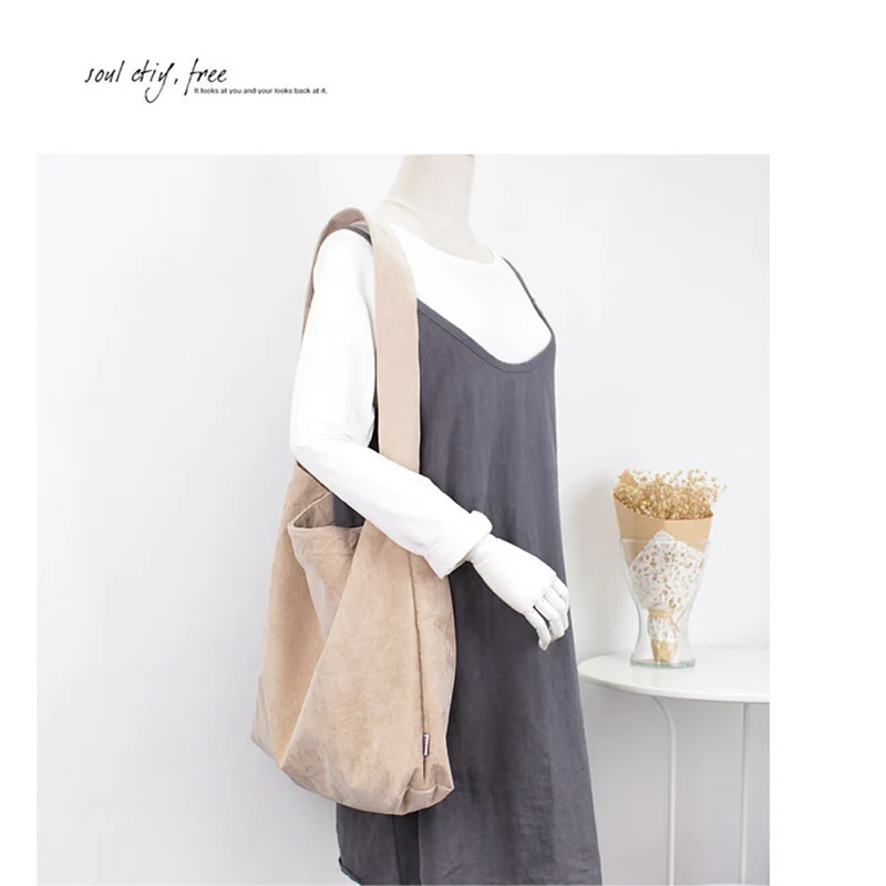 LITTHING Korean Simple Women Package Canvas Bag Handbags Literary Shoulder Bags Casual Shopping Tote Girls Handbag
