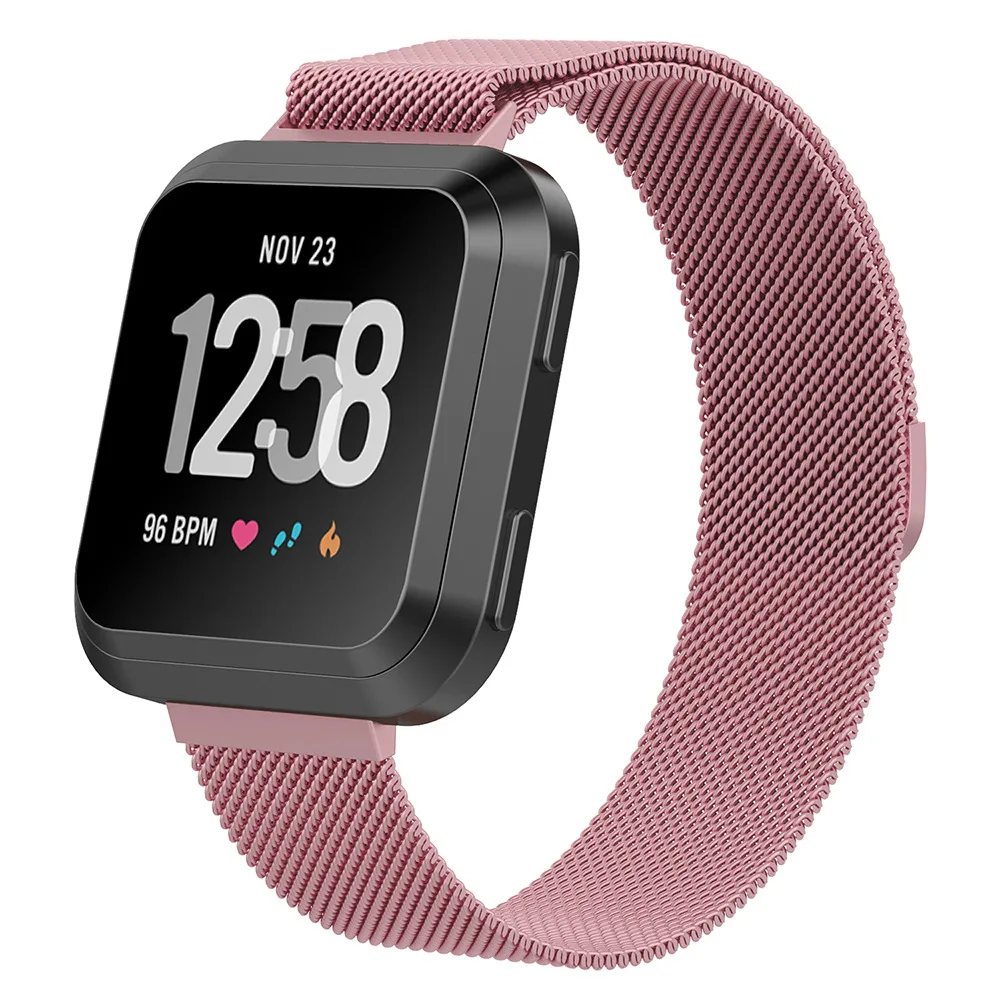 Потрясающий браслет из нержавеющей стали для Fitbit Versa, умные часы correa для Fitbit Lite Versa 2, ремешок для часов, магнитный Миланский ремешок