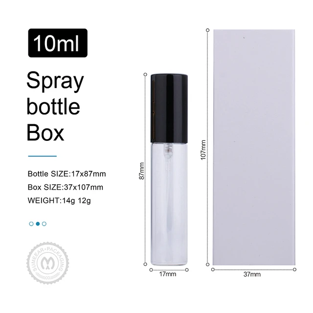 10ml Perfume Bottles with Box Parfume Refillable Bottle Atomizer Sample Clear Glass Vials Printing