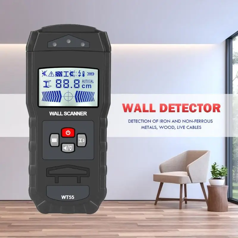 Goede Digitale Muur metalen Detector bedrading Detecteren draad waterleidingen materialen in de muur motion detector Elektrische Doos Finder WT55