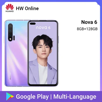 

Huawei Nova 6 8GB 128GB Smartphone 40MP AI Cameras Cellphone 32MP Front Camera 6.57'' Full Screen Kirin 990 Android 10