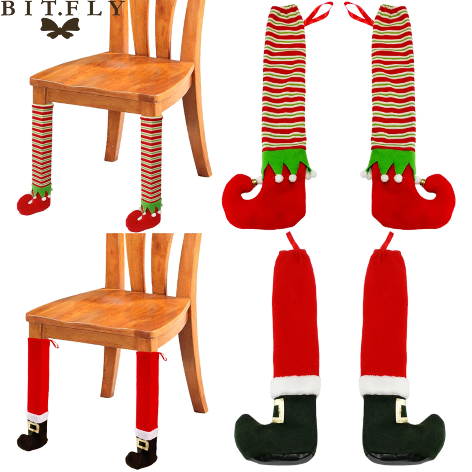 Рождественский стул ножной чулок новогодний фестиваль вечерние мероприятия домашнее украшение Санта Клаус стол стул ножная крышка Рождественский орнамент