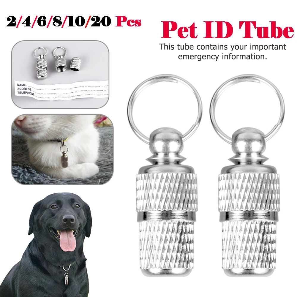

Anti-Lost Pet Dog Cat ID Name Address Label Tag Storage Barrel Tube Pet Kitten Identity Card ID Tags Storage Tools For Pet Dog