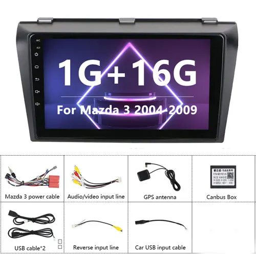 For Mazda 3 2004-2009 Podofo Android 8.1 Car DVD GPS Radio Stereo 1G 32G WIFI Free MAP Quad Core 2 din Car Multimedia Player - Цвет: Without Camera