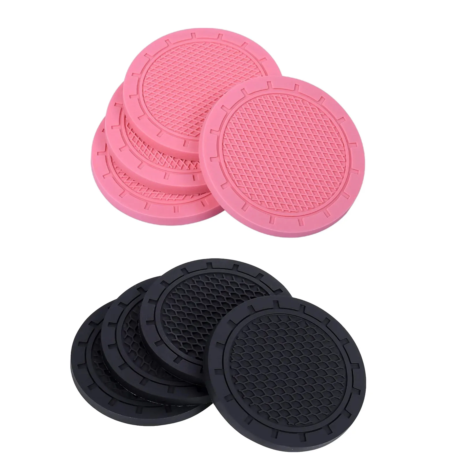 4Pcs Car Coaster Waterproof Non Slip Pad Mat Interior Decoration Vehicle Cup Mat Accessories For Most Car Cup Holders