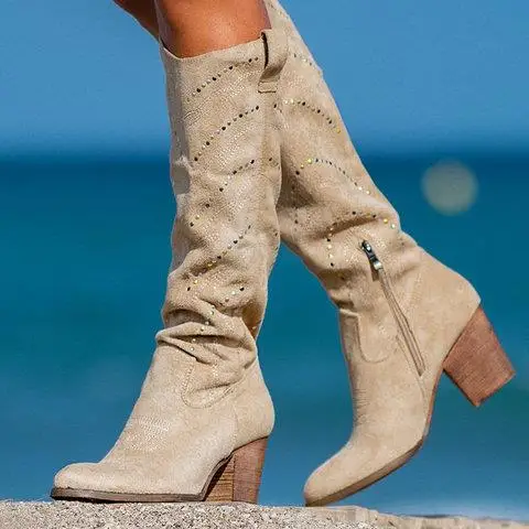 Женские сапоги до колена; chaussure; ботинки гладиаторские гладиаторы на высоком каблуке; блестящая обувь со стразами; zapatos mujer sapato; H495
