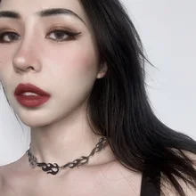 Харадзюку уличная Пламя Унисекс ожерелье панк-аксессуар рок цепь колье ожерелье s XL03