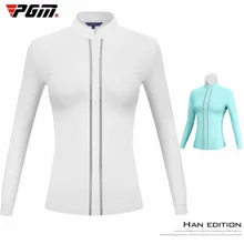 PGM golf tshirts одежда женская футболка с длинным рукавом осенняя и зимняя теплая стоячий воротник тонкая спортивная рубашка для гольфа