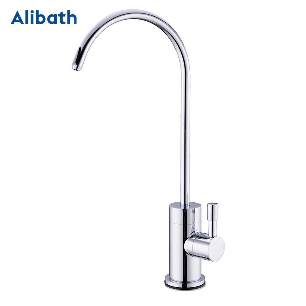 Kitchen Water Filter Faucet Chrome Plated 1/4 Inch Connect Hose Reverse Osmosis Filters Parts Purifier Direct Drinking Tap