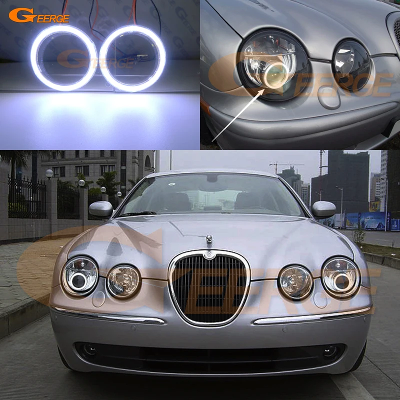 Отличные ультра яркие COB комплект светодиодов глаза ангела halo Кольца для Jaguar s Тип