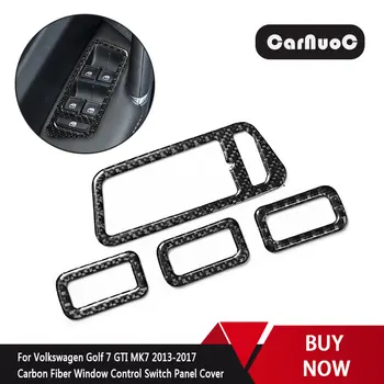 

For VW Golf 7 GTI MK7 2013-2017 Car Styling Interior Window Control Switch Panel Trim Carbon Fiber Sticker Decal Accessories