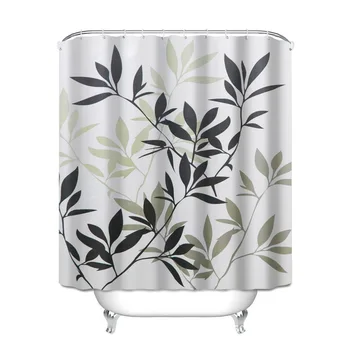 

2020 Leaves European-Style Printing Polyester Waterproof Shower Curtain