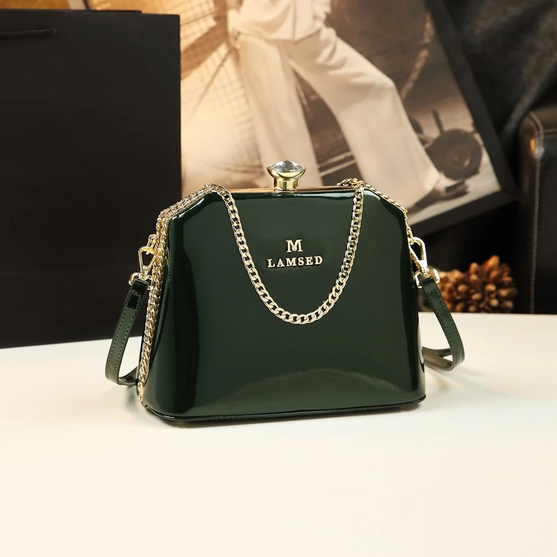 

Autumn new leather one-shoulder messenger small bag ladies chain banquet dress wild shell bag tide