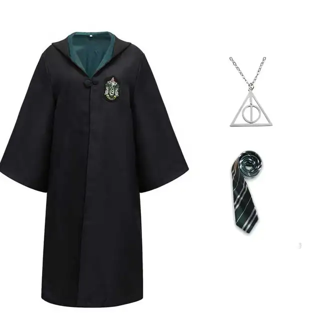 Men Women Kids Gryffindor Slytherin Costume Magic School Uniform Sweater Shirt Tie Glasses Wizard Cap Party Hallowen Costume