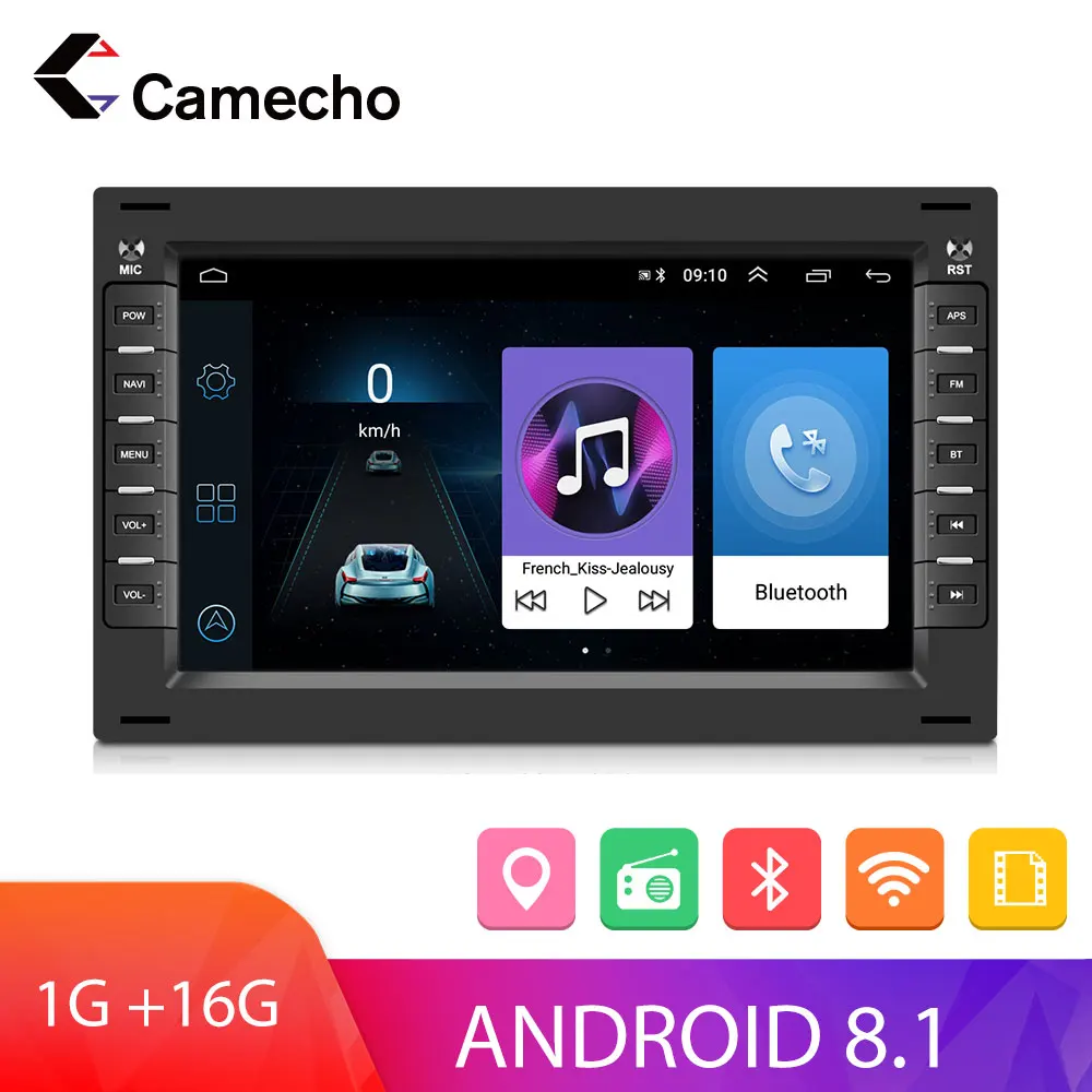 Автомагнитола Camecho 2 Din Android 8 1 мультимедийный плеер с GPS Wi-Fi автомобильная