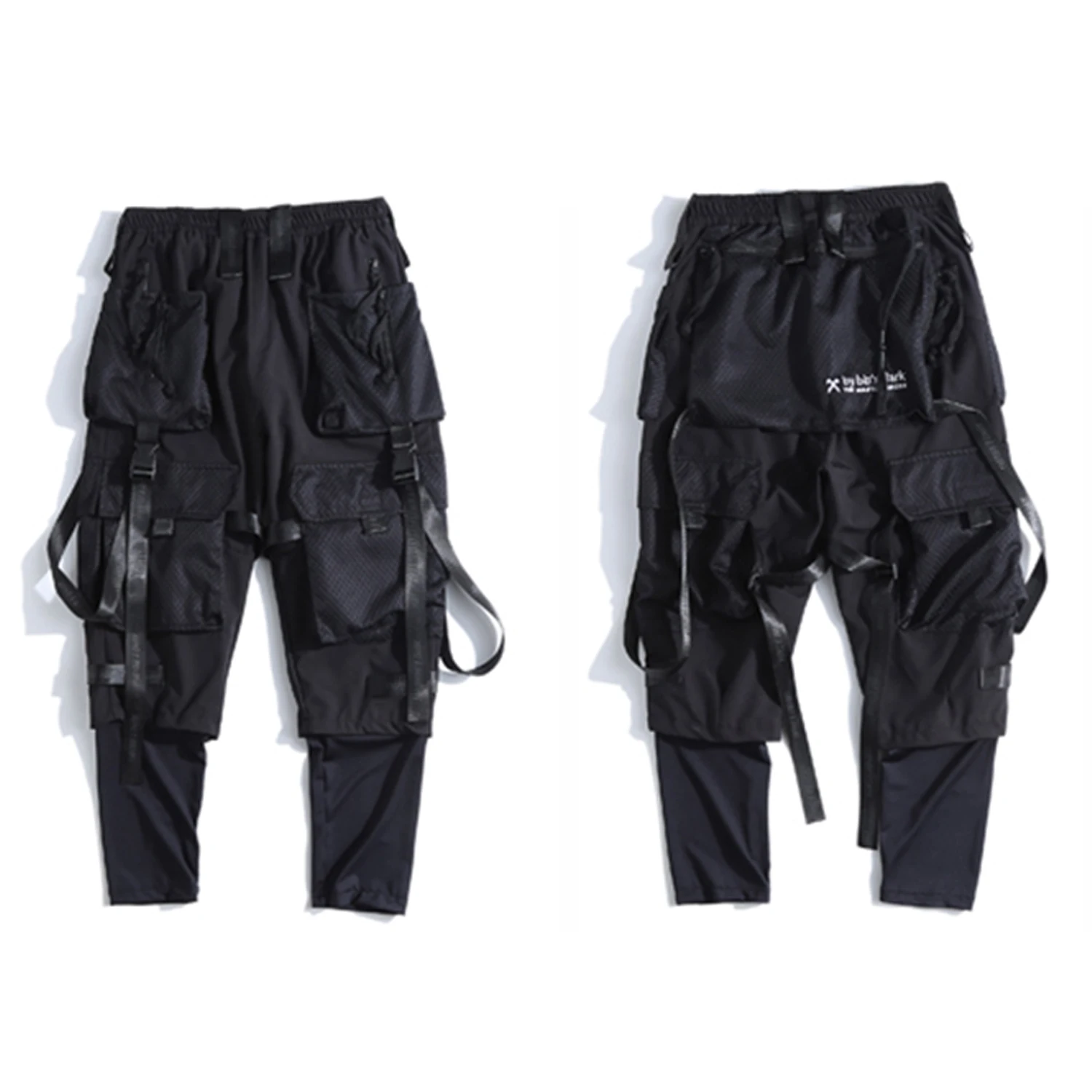 Ribbons Multi Pockets Cargo Pants Harajuku Casual Track Trouser Streetwear Techwear Pants Joggers Cyberpunk Men's clothes 5