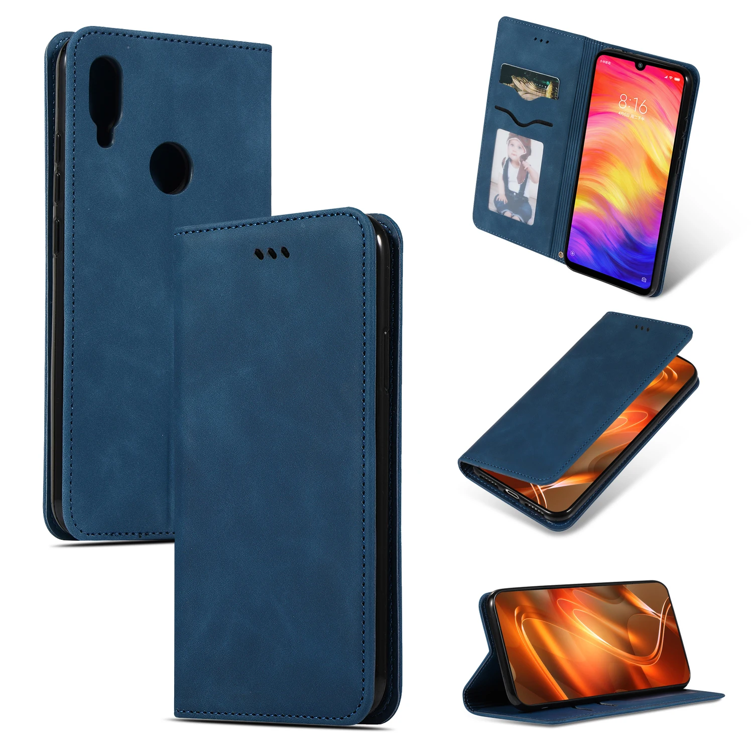 Navy Противоударный чехол для телефона для Xiaomi Redmi Note 6 7 K20 Pro 7 7A кожаный чехол-бумажник с откидной крышкой для Xiaomi Mi 9T Pro 9 9SE 9T полное покрытие - Цвет: Navy