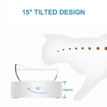 

New Pet Feeding Bowl 15º Tilted Design for Neck Protection Single or Double Bowls for Cats and Small Dogs Pet Slow Feeder Bowl