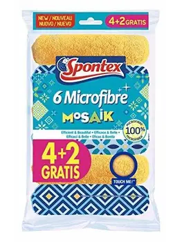 

Spontex Mosaik - Pack de 6 Bayetas de Microfibra