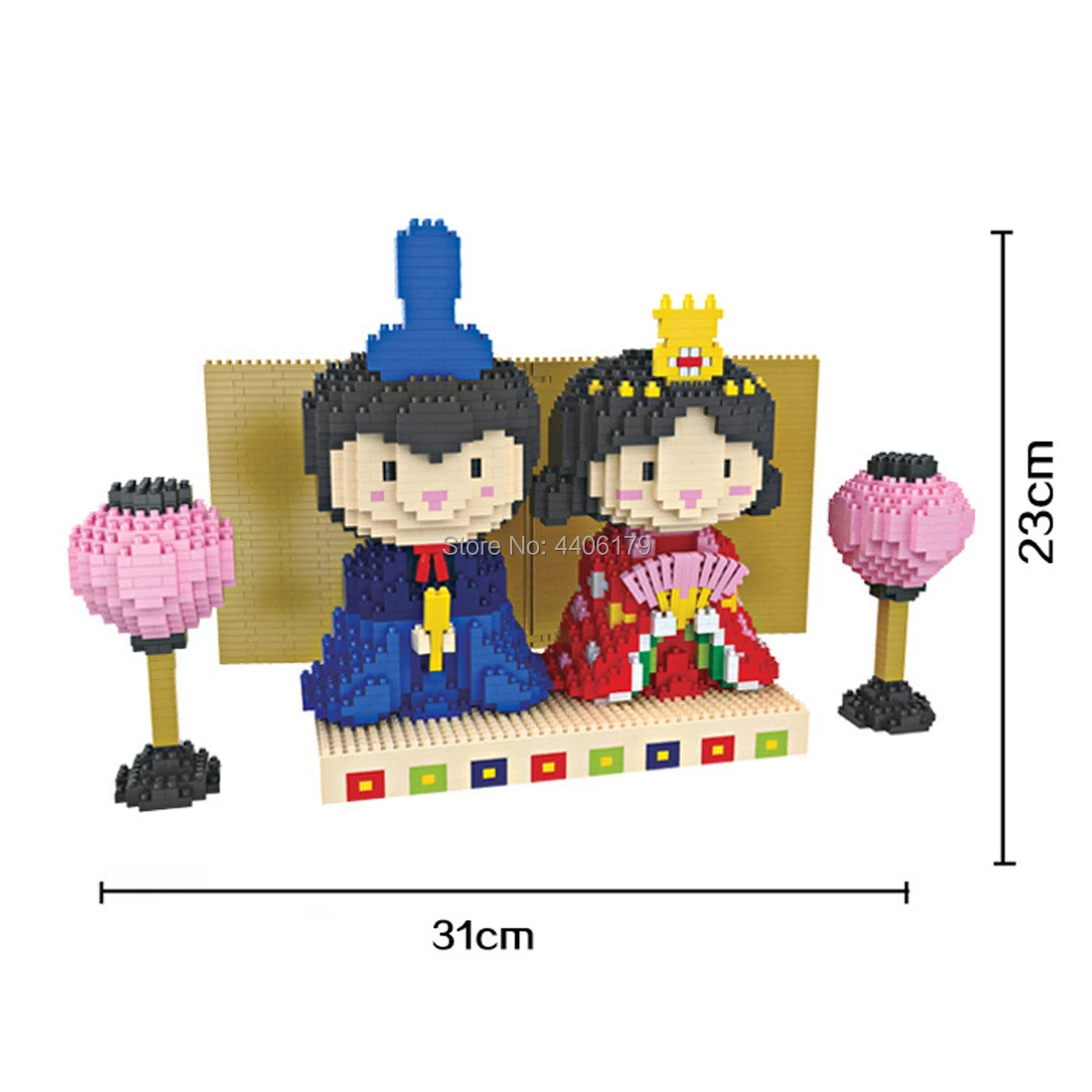 

hot LegoINGlys creators Japan Anime March 3rd hina matsuri Kimono Doll nano micro diamond building block model bricks toys gifts