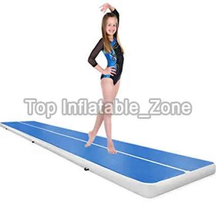 Grand rabais couleur bleue tapis de gymnastique gonflable DWF 3M Air piste tapis avec pompe électronique gratuite offre spéciale tapis de formation/Airtrack pas cher