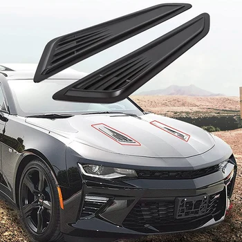 

SS Style Gloss Black Bonnet Hood Vent Scoop Covers for 2016-2018 Chevy Camaro LT 1LT 2LT-RS 2016-2018