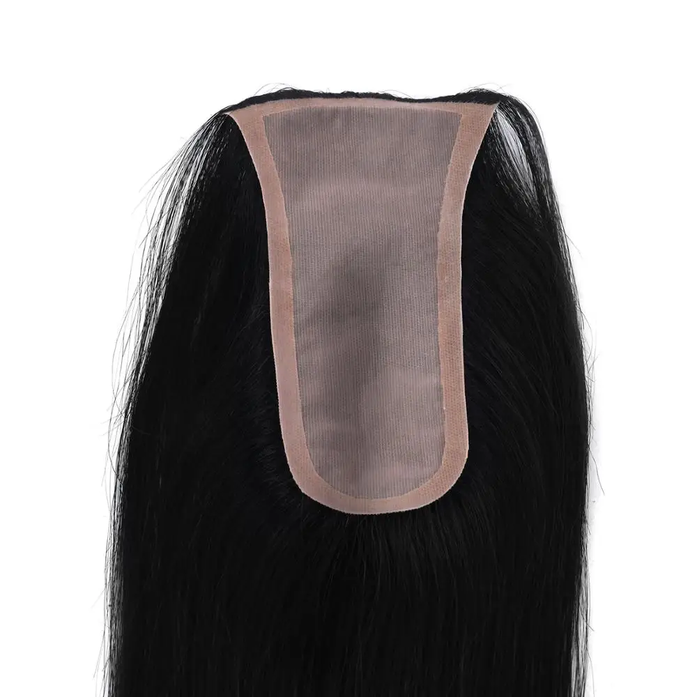 MW 150% Density Silk Base Hair Topper Wigs Remy Human Hair Straight 14 Inches 5.5*2.75" Silk Top Piece FedEx Fast Delivery