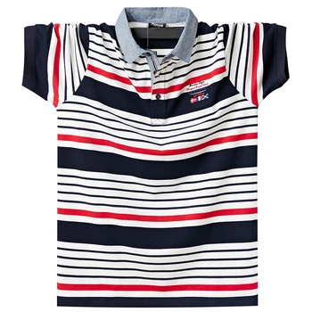 

New 2020 Fashion Striped Mens Polo Shirts Comfortable Summer Short-sleeve Business Embroidery Polo Shirts Casual Men Clothes 6XL