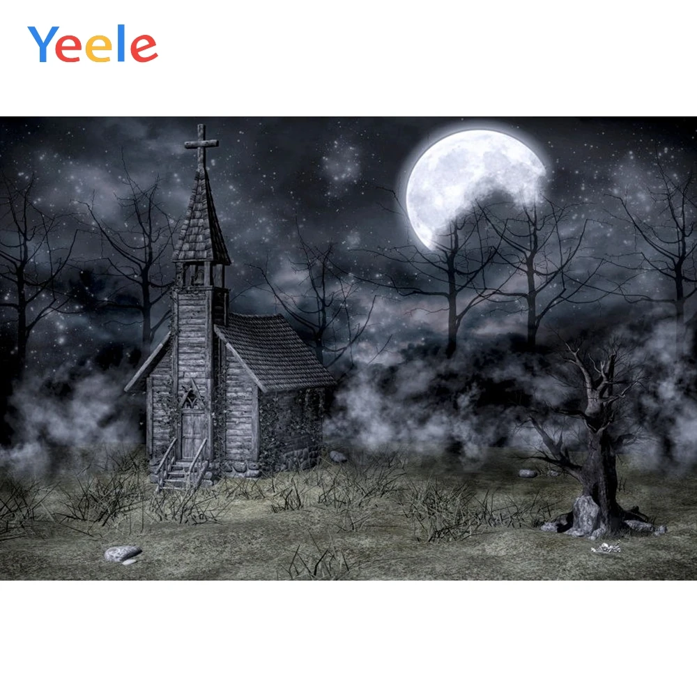 Виниловый фон Yeele для фотосъемки на Хэллоуин с изображением таинственного леса