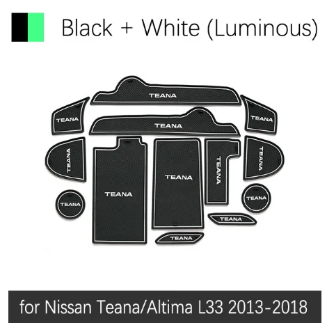 Для Nissan Teana Altima L33 2013~ противоскользящие резиновые ворота слот чашки коврик двери паз коврик наклейки для автомобиля - Название цвета: White Luminous