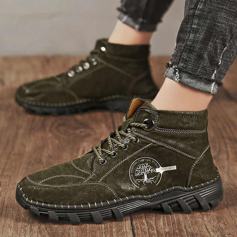 SMS New Men Shoes Breathable Sneakers High-top Sports Shoes Height Increased Ankle Boots Hiking Boots Zapatos Hombre Plus Size