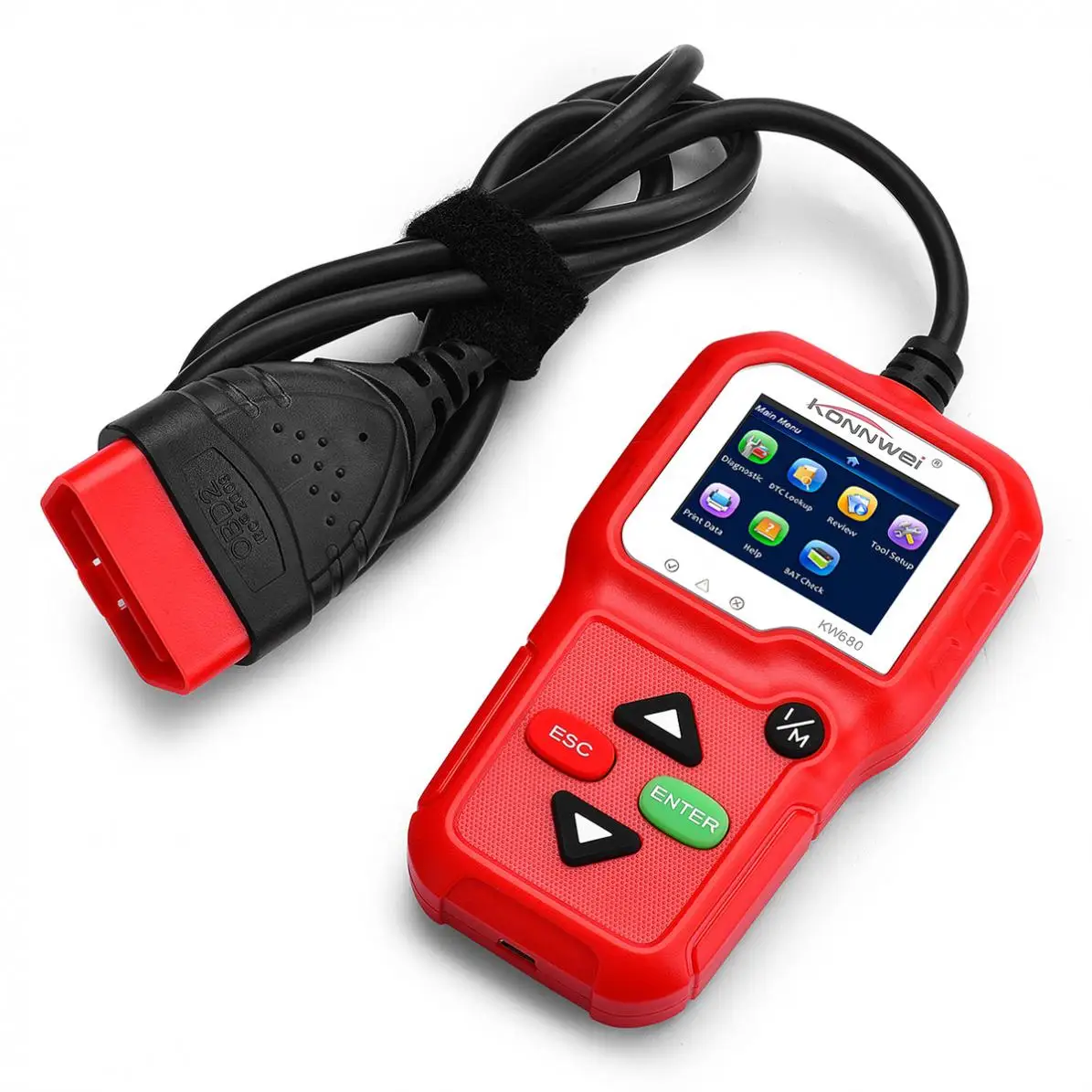 KONNWEI KW680 OBD 2 OBDII/EOBD автомобильный сканер полный диагностический инструмент Диагностический Сканер Поддержка восьми языков