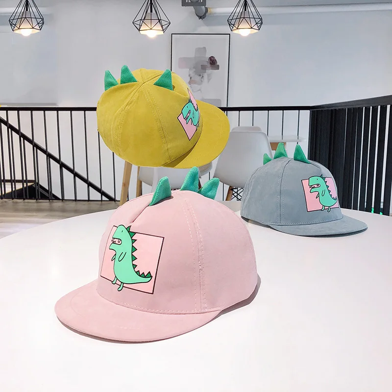 New Cute Children Baseball Cap Dinosaur Pattern Boys Girls Bone Summer Spring Snapback Hip Hop Cartoon Kids Hat Caps CP0408