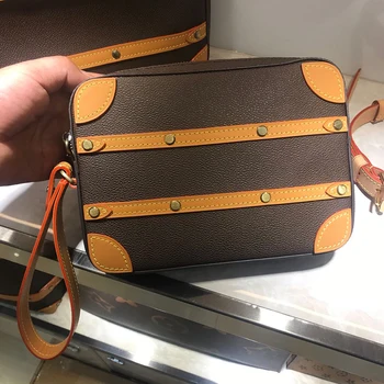 

2020 luxury single shoulder straddle bag for men and women hand bag leather fashion square luxury brand retro bag