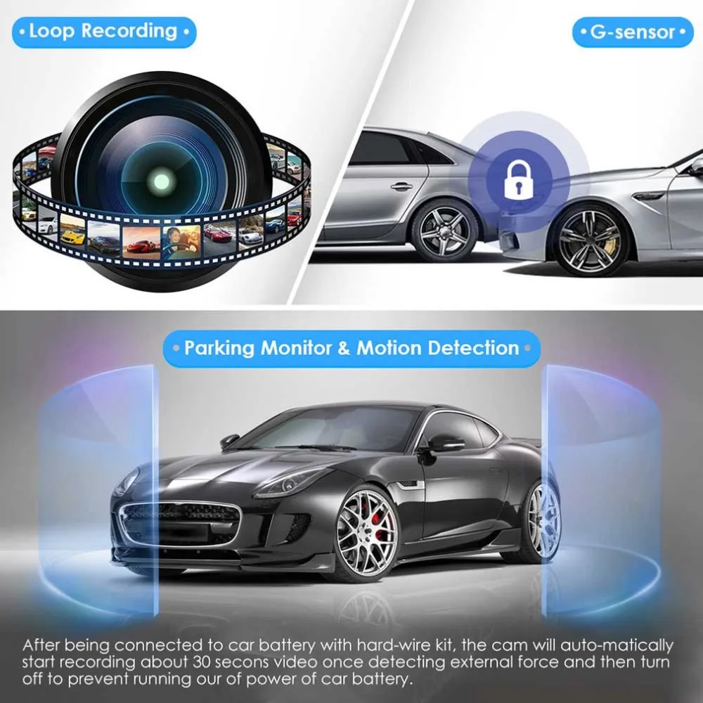AZDOME M06 g-сенсор 4K Ultra 2160P Wifi видеорегистратор Автомобильная камера с WiFi/gps ночное видение 24 часа монитор парковки