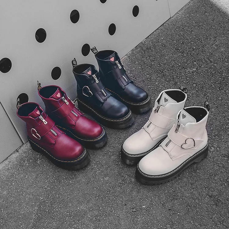 Tanie Botas kobiety motocykl kostki Jason Martins buty kliny kobiet zamek platformy jesień miękka skóra Oxford buty Botas Mujer