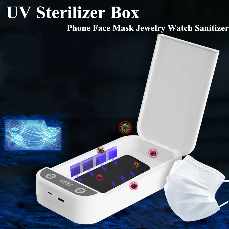 

UV Sterilizer Box Phone Face Mask Jewelry Watch Cleaner Sanitizer Portable Anti Bacteria Ultraviolet Ray Disinfection Cabinet
