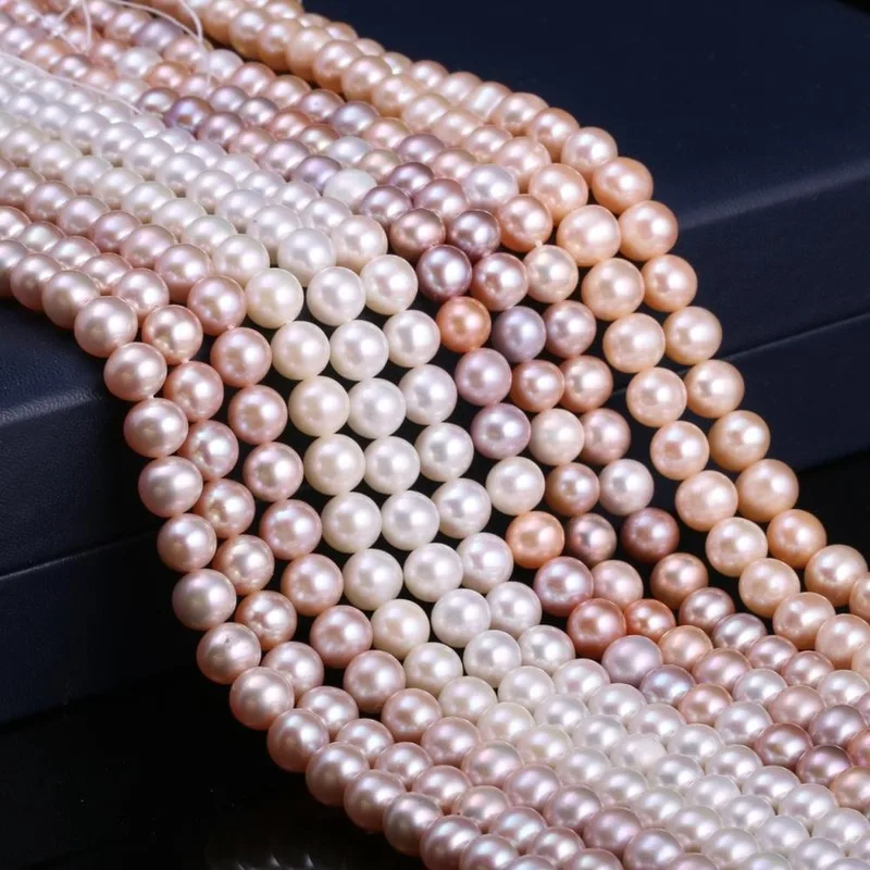 New natural freshwater pearl white and pink irregular beads used in jewelry making DIY bracelet necklace Size 7-8mm | Украшения и