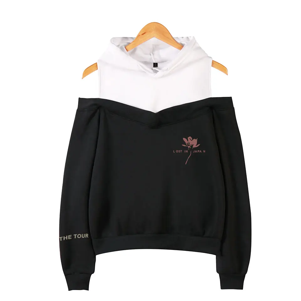 SHAWN  MENDES 2018 WE LOVE Ariana Grande Hoodies Sweatshirts Women Sleeve Off-Shoulder Exclusive Women Album sala autumn Hoodies