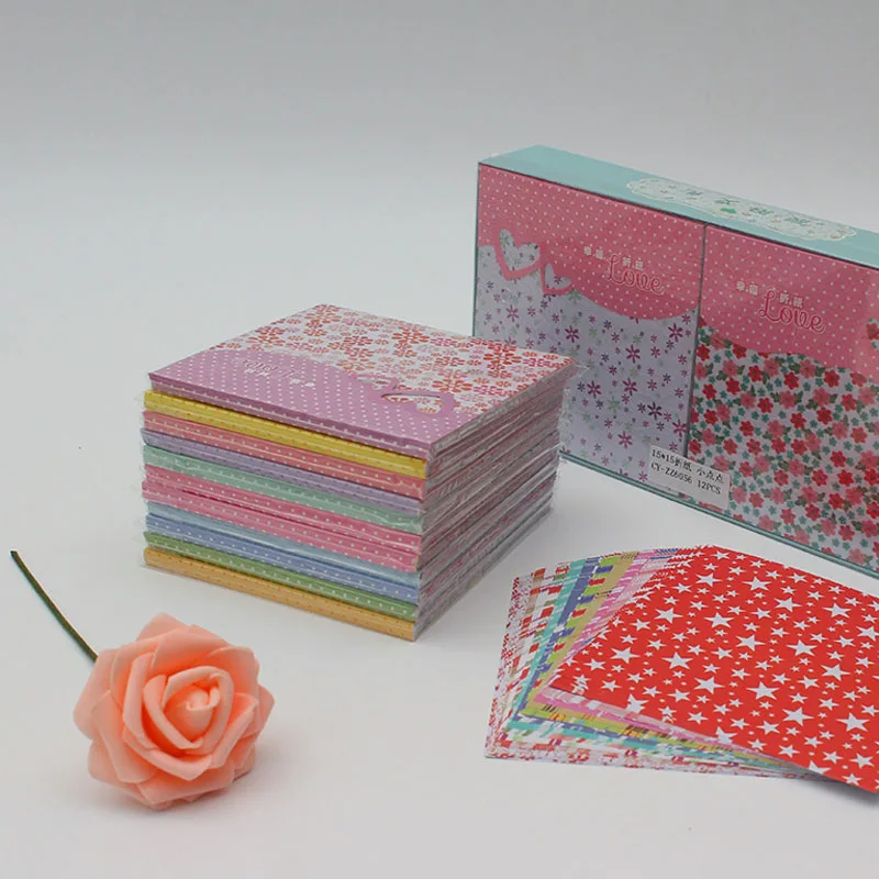 50pcs/set Square Origami Paper Single Side Shining Folding Solid Color Papers Kids Handmade DIY Scrapbooking Craft Decoration