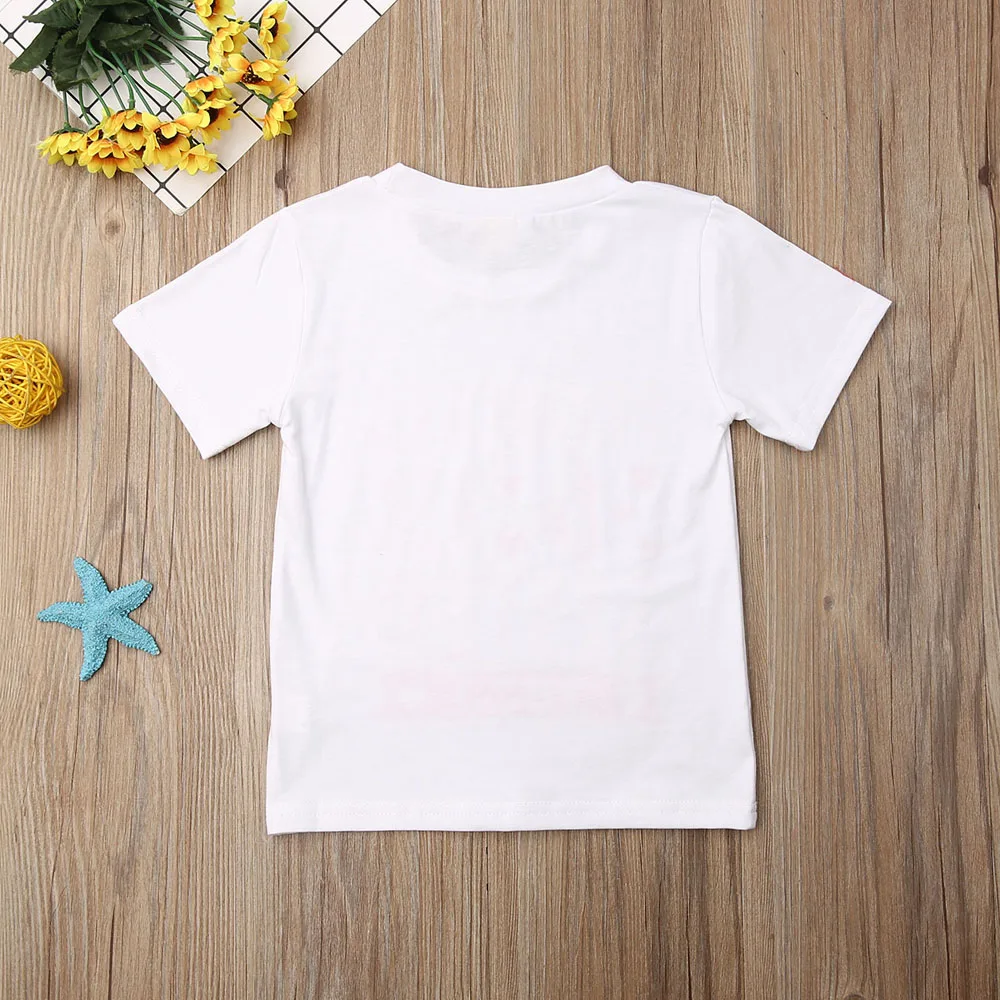 Новинка; От 2 до 7 лет для маленьких девочек; футболка с короткими рукавами для детей ясельного возраста; коллекция года