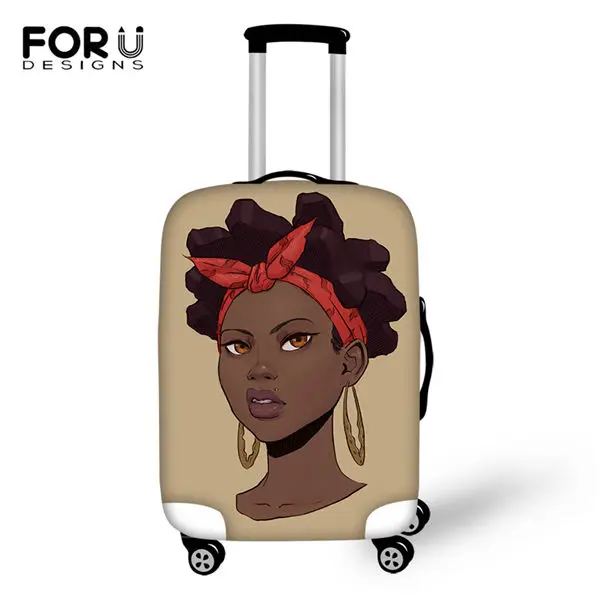 FORUDESIGNS/мультяшный багажный чехол для девочек в африканском стиле с принтом, аксессуары для путешествий, чехол для чемодана, только чехол - Цвет: CDWX3927LMS