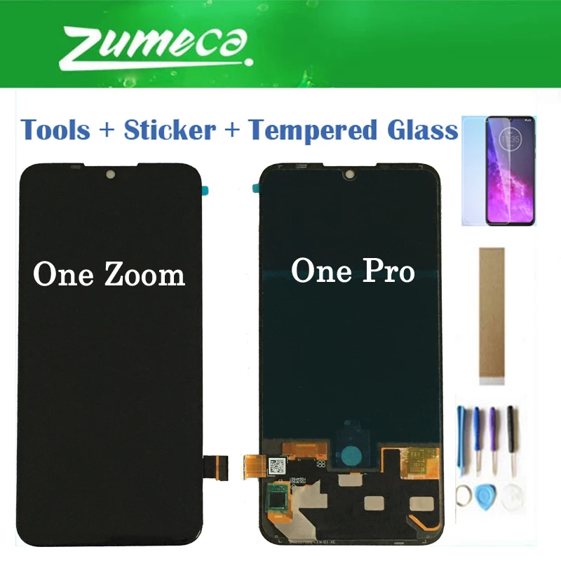 ЖК дисплей сенсорный OLED для Motorola Moto One Zoom / Pro Action экран в сборе черный цвет с