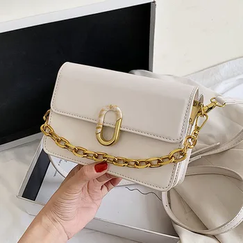 

Luxury Chain Design Solid Color Small Crossbody Bags For Women 2020 New Fashion Wild PU Leather Shoulder Bags Female Handbags