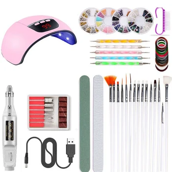 

Nail Art Nail Drill Manicure Set Acrylic Nail Tools Nails Accessories Practical Portable UV Lamp LED Dry Polygel Nail Kit