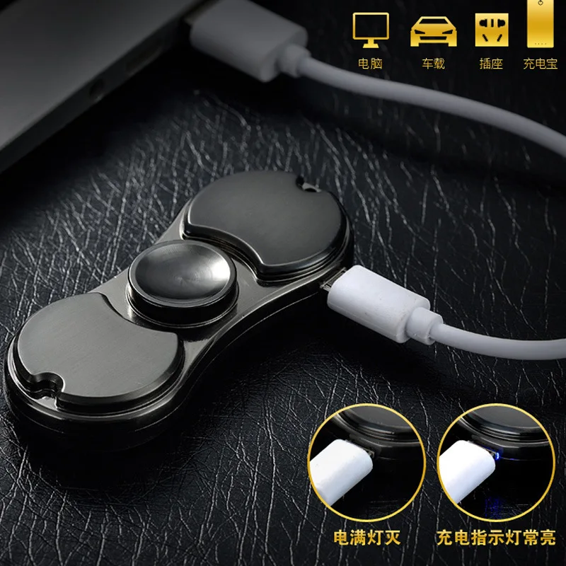 USB зарядка Зажигалка металлические зажигалки для электронных сигарет гаджет смешной взрослый/ребенок палец ручной Спиннер/сенсорные гироскоп кончик пальца