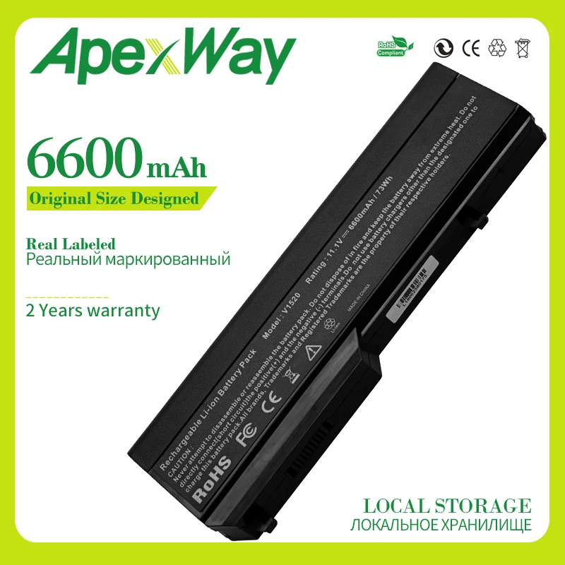 ApexWay 6600 mAh Laptop Battery For dell Vostro 1510 1520 2510 1310 1320 0N241H 312-0724 K738H N950C T114C U661H451-10655 | Компьютеры и