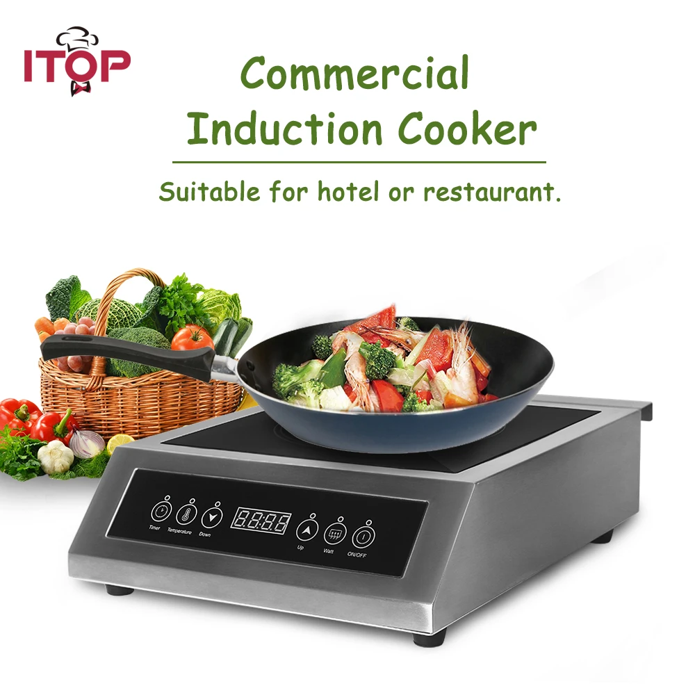 ITOP High Power Induction Cooker Glass-ceramic Touch Control Energy-Saving Cooking Commercial Cooker Machine 3500W 220V-240V