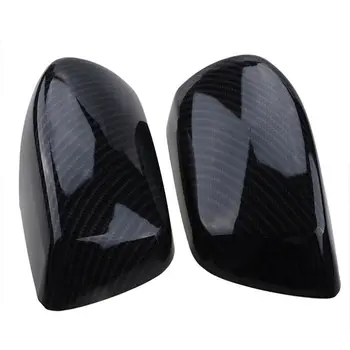 

Protector Rearview Mirror Cover Carbon Fiber Black Side Cap Accessories Auto